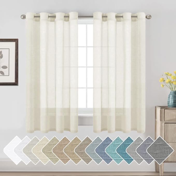 H.VERSAILTEX Linen Curtains Flax Linen Blended Curtain Panels by HVERSAILTEX