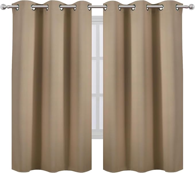 Blackout Curtains 42 x 63 inch/Natural Curtains Set of 2 Panels/Thermal - Image 2