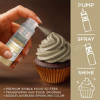 Bakell - Champagne Gold Tinker Dust Edible GLitter (4g, 1x Mini Spray Pump) for Food, Desserts, and Beverages!