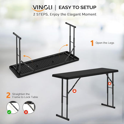 VINGLI 4 FT Narrow Folding Table, Home Work - Image 9