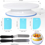 Uten 60PCs Cake Decorating Supplies Kit, Cake Decorating Stand Set with 11'' Cake Turntable, 48 Numbered Icing Piping Tips, 2 Spatulas, 3 Icing Comb Scraper, 1 Scissor, 1 Piping Bags, Baking Tools