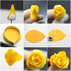 AK ART KITCHENWARE Silicone Veiner Stainless Steel Fondant Cutter Set for Gum Paste Flower Leaf Sugar Craft Tools Cake Decorating Supplies Silicone Veining Molds Moulds for Wedding with Christmas Box