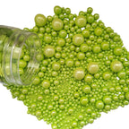 Edible Green Sugar Pearls Candy Sprinkles 120G/ 4.23Ounce Baking Cake Sprinkles Cupcake and Cake Topper Cookie Decorations Wedding Party Valentines Halloween Christmas Supplies