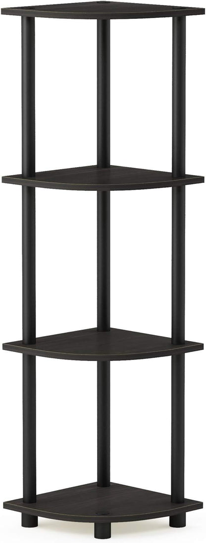 Furinno TURN-N-TUBE Corner Shelf, 4-Tier Corner Bookshelf, Display Storage - Image 6