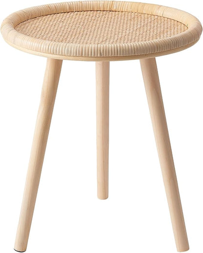 Small Rattan Side Table, Round Side Table by HuiDao