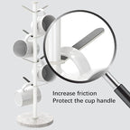 Mug Holder Tree with Marble Base, 8 Hooks White Coffee Cups Holder Stand, New Upgrad Stable Removable Mug Rack for Kitchen Cafe