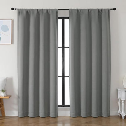 Simplebrand Ava Light Grey Blackout Curtains by Simplebrand