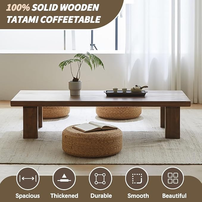 Japanese Floor Table, Vintage Tea Table, Rectangular Style Tatami Table - Image 4