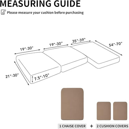 Easy-Going Stretch 3 Pieces Couch Cushion Covers - Image 2