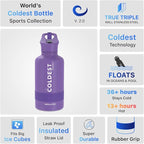 Coldest Insulated Water Bottle with Straw Lid - Stainless Steel Metal Insulated Bottle for Men & Women (Galaxy Purple, 64 oz)