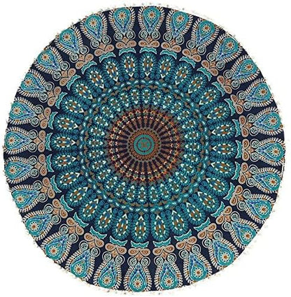 Mandala Floor Pillow Cover Meditation Cushion Seating Throw Hippie Round - Image 6