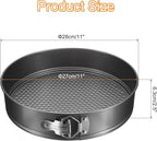 uxcell 11 Inch Springform Pan Nonstick Cake Pan with Removable Bottom Round Leakproof Cake Baking Pans Molds for Baking, Cheese Cakes, Pizza, Biscuits, Black（1pcs