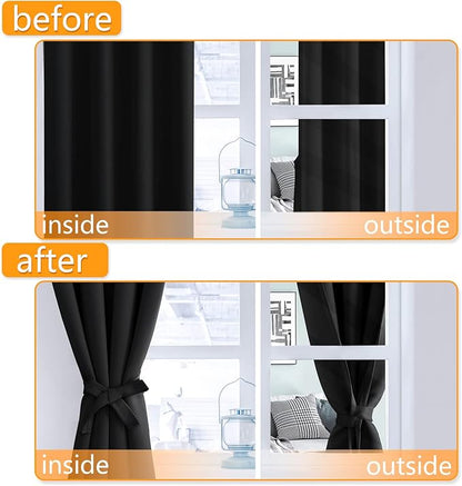 Blackout Curtains for Bedroom, 52 x 54 Inches Long, 2 Panels, Sewn - Image 4
