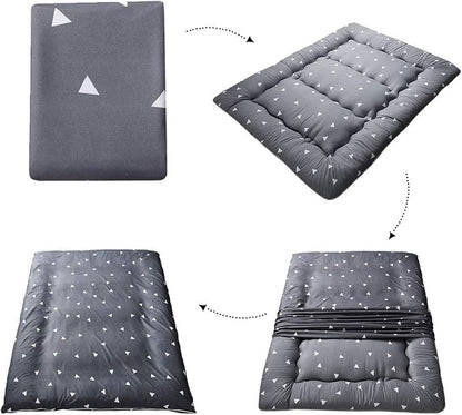 MAXYOYO Grey Triangle Japanese Floor Futon Mattress, Tatami Floor Mat Portable - Image 6