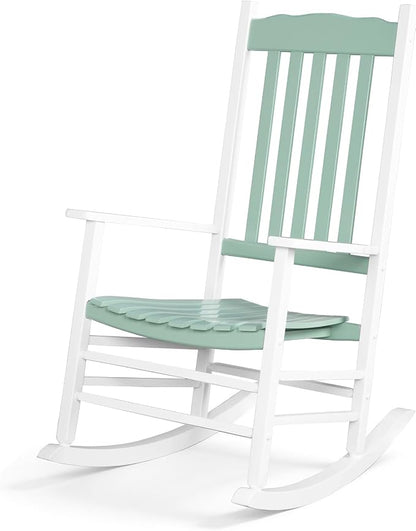 Outvita Outdoor Rocking Chair, Solid Wood High Back Rocker, All Weather Lounge by Outvita