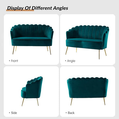 HULALA HOME Velvet Loveseat Sofa - Image 3
