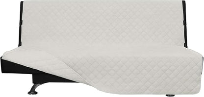 Easy-Going Reversible Couch Cover, Large Futon Sofa, Ivory/Ivory | Machine by Easy-Going