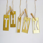 Deezio 1" Brass 46 Pieces Interlocking Stencil Set of Numbers and Letters Kit