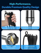 Immersion Blender Handheld Hand Blender, Speed Settings, Stainless Steel, Black