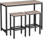 HOOBRO Bar Table and Chairs Set, 47.2” Rectangular Pub Table by HOOBRO