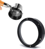1pc Espresso Dosing Funnel 51/53/58mm Coffee Dosing Ring Aluminum Espresso Distribution Coffee Tool For Home Coffee Bar Shop College Dorm Room Apartment Essential Coffee Accessories (53mm, Black)