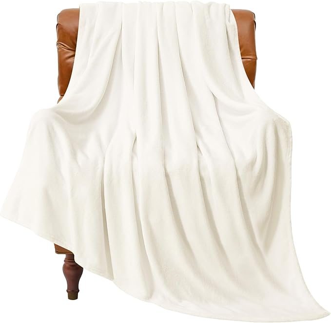 BEDELITE Fleece Blanket Soft Plush Twin Size Blanket Cream 60"x80" | Ultra Soft by BEDELITE