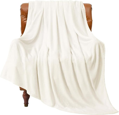 BEDELITE Fleece Blanket Soft Plush Twin Size Blanket Cream 60"x80" | Ultra Soft by BEDELITE