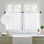 MIULEE White Sheer Curtains 24 inch Length Linen Textured Kitchen Window by MIULEE