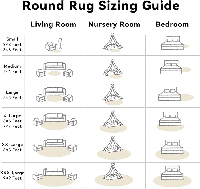 OLANLY Ivory Round Rugs for Bedroom - Image 9