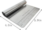 5.9" x 4.5" Dough Knife Stainless Steel Scraper, Graduated Dough Cutter, Integrated Handle, Baking Knives, Multi Functional Scraper, Kitchenware