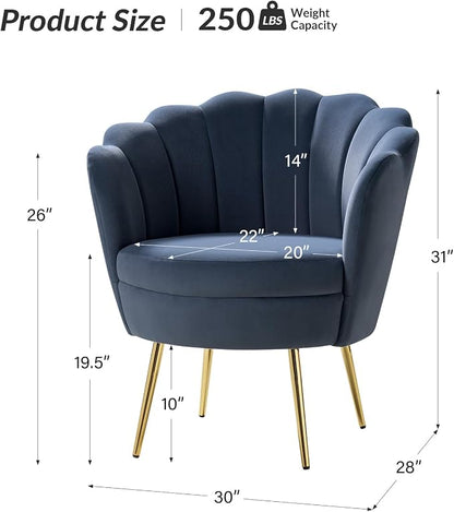 HULALA HOME Modern Velvet Accent Chairs Set of 2 - Image 2