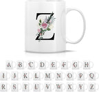 Retreez Initial A-Z Floral Botanical Bouquet Alphabet Monogrammed Monogram Mug 11 Oz Ceramic Tea Coffee Mugs - Appreciation Thank You Wedding Birthday Gifts for her friend coworker sister - Z Initial