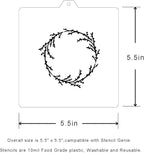 Wreath Cookie cutter and stencil set Baking stencils and cutters bundle DIY bakery decorating kit Wedding Cookie cutter with stencils Icing stencil and cookie cutter combo (Wreath Set)