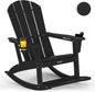 Outdoor Oversized Adirondack Rocking Chairs, All Weather HDPE Patio Rocking by ABCPATIO