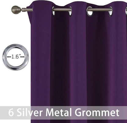 Yakamok Room Darkening Curtains 42x72 inch Length Purple-Living Room | 2 panels - Image 2