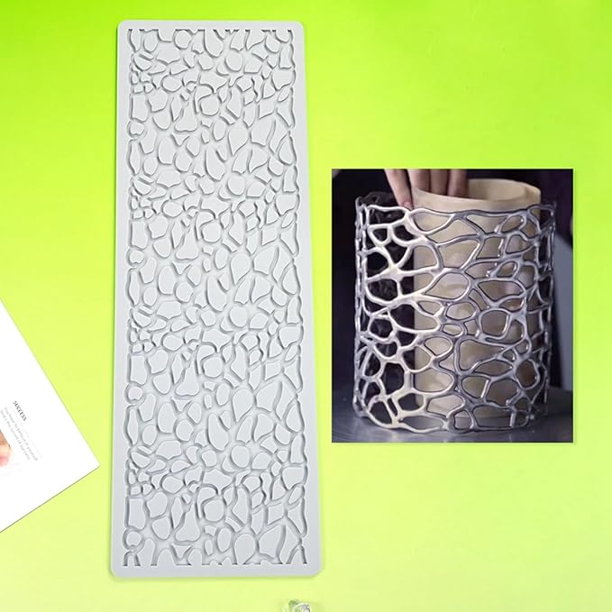 TUKE Hollow Out Irregular Pattern Lace Cake Border Cake Decorating Tool Fondant Mould Mat DIY Silicone Sugar Craft Cake Lace Mold (I_ Irregular)