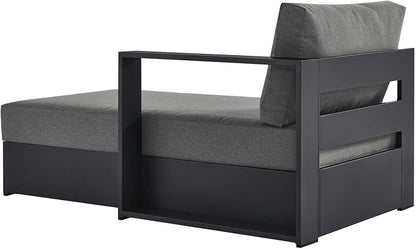 Modway Tahoe Powder-Coated Aluminum Outdoor Chaise Lounge in Gray Charcoal - Image 5