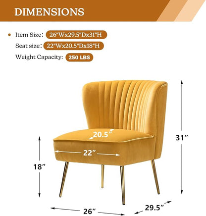 HULALA HOME Velvet Accent Chair, Modern Upholstered Cute Side Chair - Image 2