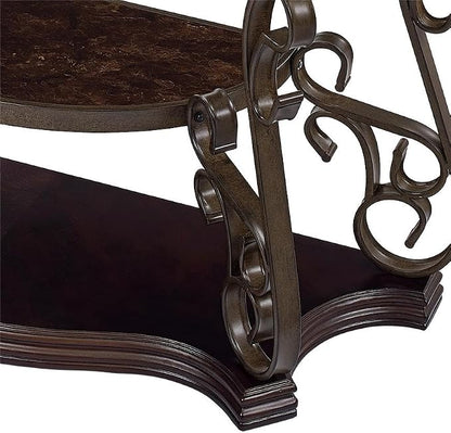 54'' Dark Brown Retro Wooden Sofa Table - Image 5