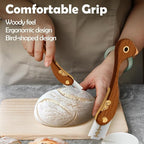 Bird Wooden Bread Lame, Handcrafted Dough Scoring Knife for Sourdough Slashing,Precision Scorer Tool with 10 Replacement Razor Blades