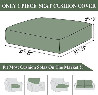 LA MEACK Couch Cushion Cover Seat Cushion Cover Stretch Armchair Cover Separate - Image 6