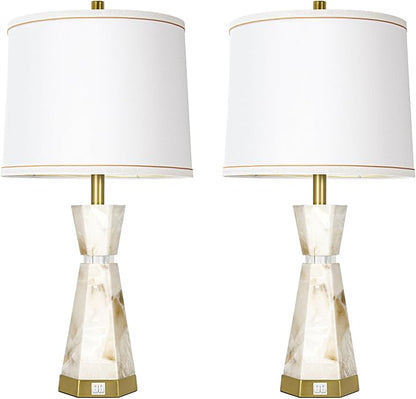 Natural Alabaster Table Lamp, Living Room Lamps Set of 2, Nightstand Lamp - Image 7