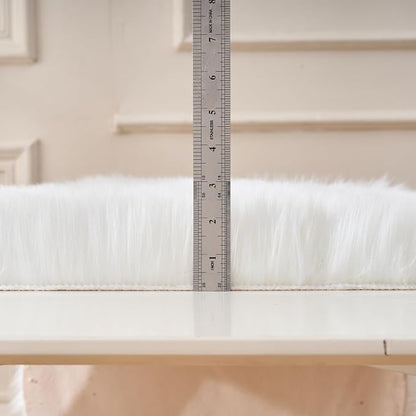 EasyJoy Faux Sheepskin Rug, Fluffy Faux Fur Rug, Ultra Soft Shag Area Rug - Image 5