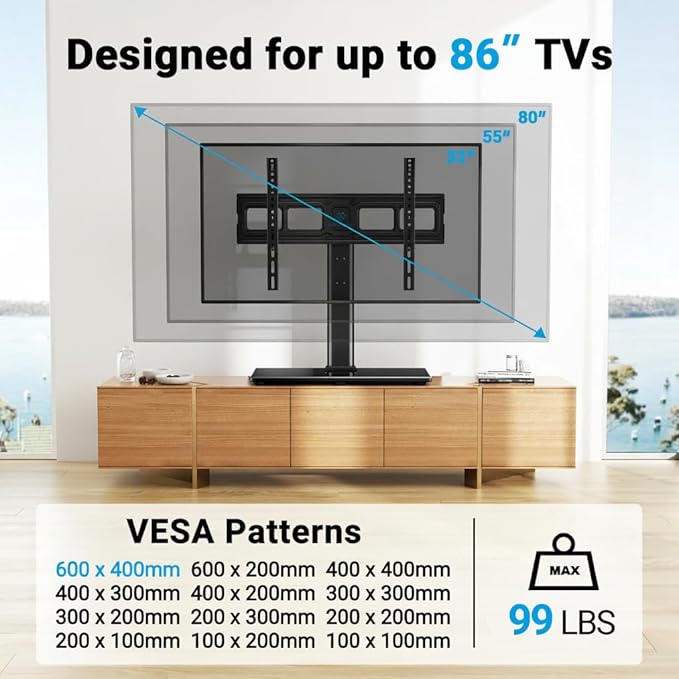 PERLESMITH Swivel Universal TV Stand Mount - Image 2