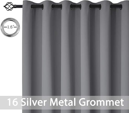 Yakamok Grey Room Darkening Curtains 84 inch Gray Sliding Door Drapes | 1 - Image 4