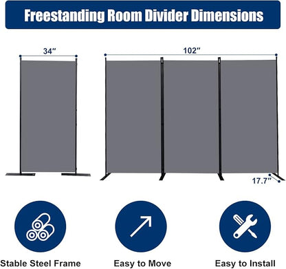 Room Divider 6FT Portable Room Dividers and Folding Privacy Screens, 3 Panel - Image 6