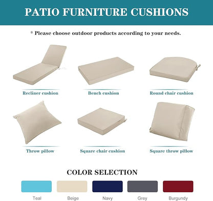 Outdoor Chaise Lounge Cushion Set of 2, Fadesafe Water-Repellent Lounge Deck - Image 7