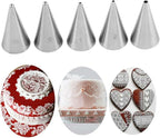 Cake Decorating Set, 5 Pieces Stainless Steel Icing Piping Nozzles Tips Kit - Christmas Holiday Birthday Anniversary Wedding Cupcakes Cakes Cookies Dessert Candy Pastry DIY Making Tools #5
