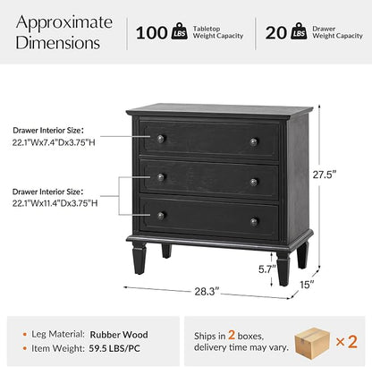 HULALA HOME 3 Drawer End Table - Image 2