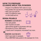 Boba Bundle Kit 10 Serv. Instant Bubble Pearl Variety Milk Tea Kit with Authentic Brown Sugar Tapioca Pearls by Yulu Foods - Ready in Under 1 Minute, Includes Paper Straws - Gift Box, Holiday (Classic, Taro and Strawberry)